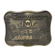 VTG Jim Walter Resources1st In Safety Mining Belt Buckle 1985 Alabama JWR - £23.26 GBP
