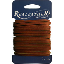Realeather Crafts Latigo Lace .125&quot;X4yd Carded-Medium Brown - £10.32 GBP