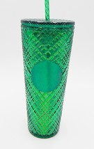 Starbucks Holiday 2021 Emerald Green Diamond Jeweled Tumbler Cold Cup Venti 24oz - £23.97 GBP