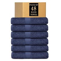 Lavish Touch 100% Cotton 600 GSM Melrose Pack of 48 Hand Towels Denim - $94.99