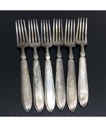 Vintage 1835 R Wallace 12 Silverplate Forks Set of 6 7 1/4&quot; Long - $49.45