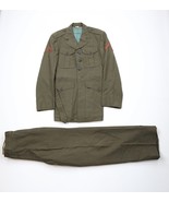 Vintage 60s Vietnam War Men 36L Marines USMC Serge Green Wool Uniform Su... - $2,970.26 MXN