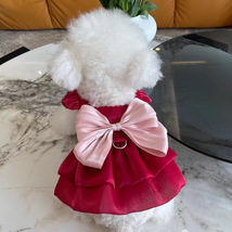 Dog and Cat Red Princess Dress, Cute Pet Harness, Puppy Dog Clothes - $17.99