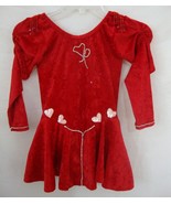 PAGEANT DANCE Costume Skirt Leotard Red Velvet Rhinestones DRESS UP Smal... - $35.19 CAD