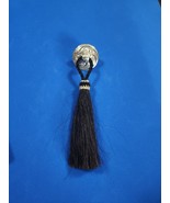Tandy Leather Factory Black Horse Hair Tassel Concho Screw Back Signed I... - $54.57 CAD