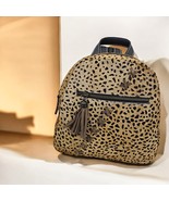 Leopard-Print Genuine Leather Mini Backpack – Compact Stylish &amp; Durable ... - $169.00