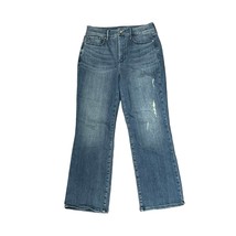 NYDJ Marilyn Straight Leg Super Stretch Jeans Lift Tuck Distressed Denim 8 Women - £22.12 GBP