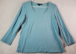 Boden T Shirt Top Womens Size 14 Blue 100% Cotton Long Casual Sleeve Round Neck - £10.88 GBP