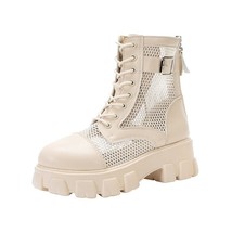 Summer Breathable Platform Boots Women Buckle Boots Big Size 43 Lace-up Mesh Eat - £38.66 GBP