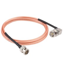  RF SDI Cable 6FT Flexible BNC to BNC Right Angle Video Cable 75 Ohm RG1... - £23.88 GBP