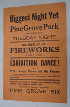 Antique fireworks display dance flyer Pine Grove Park Claremont NH Meisel - £28.40 GBP