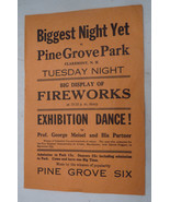 Antique fireworks display dance flyer Pine Grove Park Claremont NH Meisel - $723.50 MXN