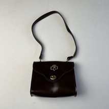 Vintage Girls Scouts Brownies Brown Logo Turnlock Small Purse Carry Bag - £14.63 GBP