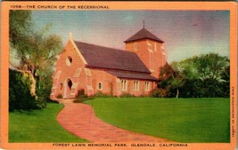 Church of the Recessional Glendale California CA Unused Linen Postcard E9 - £2.32 GBP