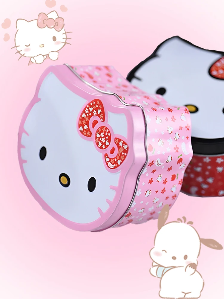 Hello Kitty Cookie Box Sanrio Anime Kawaii 2023 Candy Home Snack Cookie Can - £6.57 GBP