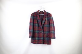 Vintage 90s Streetwear Womens 8 Rainbow Wool Mohair Shag Blazer Suit Jacket USA - £70.04 GBP