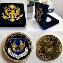 AIR FORCE MATERIAL COMMAND Challenge Coin With Special Velvet Case - $21.76