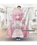 Yae Miko Cute Waifu Velveteen Plush Blanket Genshin Impact Throw Blanket... - $32.99+