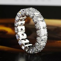 3.00Ct Emerald Cut Simulated Diamond Eternity Wedding Band 14k White Gold Plated - £72.00 GBP