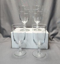 Vintage Libbey Rock Sharpe 3002-1 Wine Water Goblets Iced Tea Glasses Set of 4 - £27.86 GBP