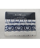 NOS Ralph Lauren Fitted Flat Sheet TWIN 200 THREAD Jonquil Blue FACTORY ... - $69.95