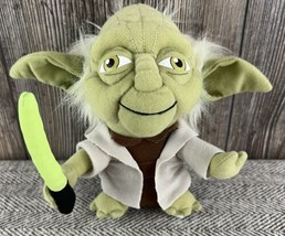 Star Wars Classic Comic Images Yoda Plush Stuffed Toy Lightsaber Lucas Film 6&quot; - £10.17 GBP