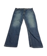George Jeans Men&#39;s 42 X 32 Blue Denim Stretch Mid-Rise Straight Leg 5-Po... - £14.83 GBP