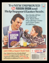 1984 Post Raisin Bran Fruit Cereal Circular Coupon Advertisement - $18.95
