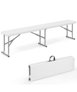 6 Feet Plastic Folding Bench Picnic Camping Dining Seat with Carrying Ha... - $177.00 CAD