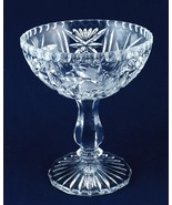 Vintage Cut Glass Pedestal Compote American Brilliant Crystal 7.5&quot; Tall - $228.08 MXN