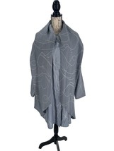 Myra Pac Now Unique Blue Gray Coat Donatella w/ Pleated Scarf Reversible... - £39.75 GBP