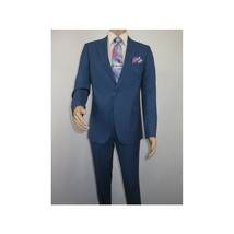 Men Suit BERLUSCONI Turkey 100% Soft Italian Wool Super 180's 2pc #Ber31 Blue image 3
