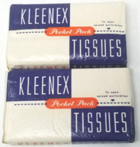 Kleenex Tissues 1950 Pocket Pack Set of 2 Vintage Retro Cellophane New O... - £9.80 GBP