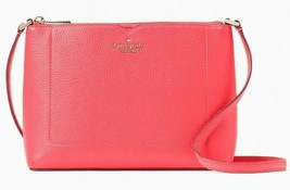 Kate Spade Harlow Crossbody Coral Red Pebbled Leather WKR00058 NWT $279 MSRP Y - £77.54 GBP