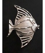 Goldfish Silver Pewter 3&quot; Brooch Pin Vintage EUC - $9.89
