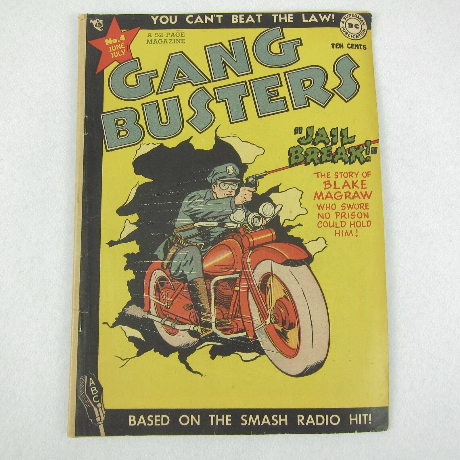 Vintage 1948 Gang Busters Comic Book #4 June - July DC Comics Golden Age RARE - $199.99