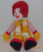 Vintage 1984 Ronald McDonald Plush Cloth Doll Vinyl Head 15” McDonald’s Corp. - £58.35 GBP