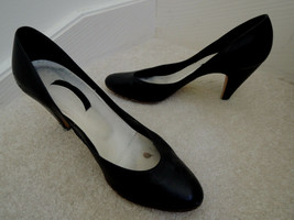 Ladies Shoes Size 8 1/2 M Black Leather 3 &quot; High Heels $65 Value EUC - £10.11 GBP