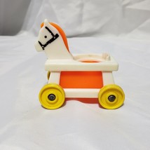 Vintage Fisher Price Little People Orange Rocking Horse Nursery Ride Toy... - £3.58 GBP