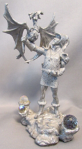 RARE 1984 HEROES CRYSTALLITE Dragon Pewter Figurine Holding Baby Dragon ... - $49.99