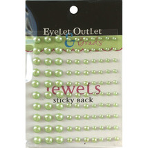 Eyelet Outlet Adhesive Pearls Multi-Size 100/Pkg-Green - £8.44 GBP