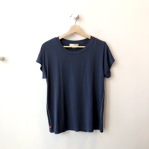 M - Label + Thread Dark Muted Blue Short Sleeve Soft Shirt Top NEW 4427SC - £40.06 GBP