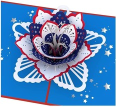 Lovepop Beautiful Americana Bloom July 4th Greeting Card - £13.22 GBP