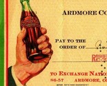 Vtg 1941 Ardmore OK Coca Cola Bottling Co Cancelled Check to Ray&#39;s Offic... - $8.87