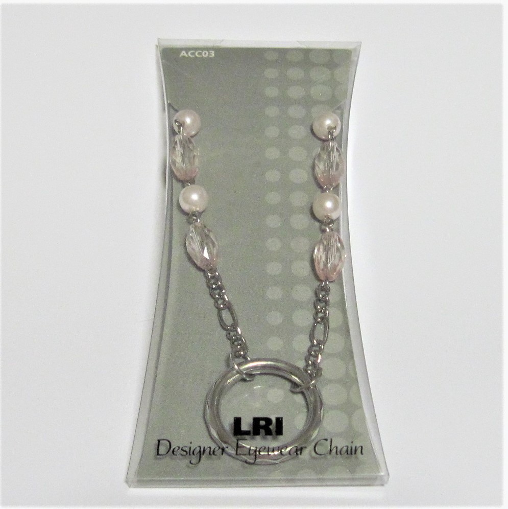 Eye Glass Chain Brand New Designer Eyewear Holder Pink Pearl Crystals La... - $4.99