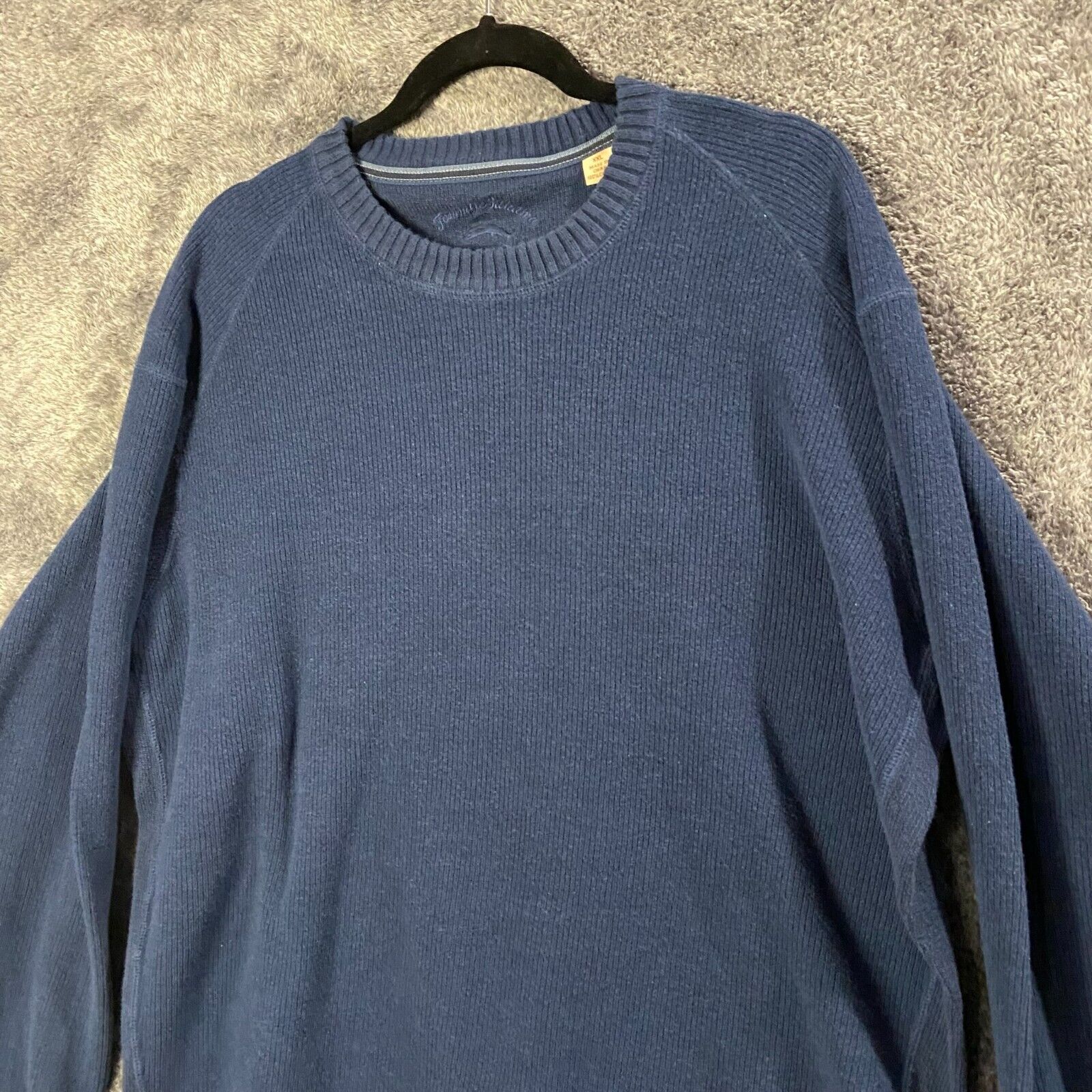 Primary image for Tommy Bahama Sweater Mens 2XL XXL Navy Blue Pullover Ribbed Crewneck Cozy Knit
