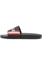 Bally Men&#39;s Simon 6234034 Rubber Sandals Black Logo - $122.00