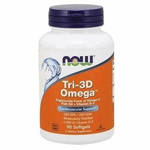 NOW Supplements, Tri-3D Omega™, Triglyceride Form of Omega-3 Fish Oil + Vitam... - £15.59 GBP