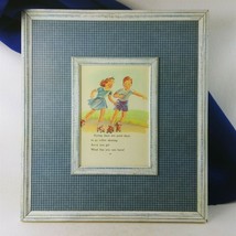 Wall Art Decoupage on Wood Frame Children Roller Skating 15x17 Ready To ... - $41.15