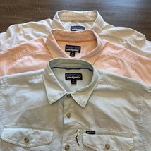 Lot Of 3 Patagonia Shirts Mens M Long Sleeve Button Up Organic Cotton - £55.65 GBP